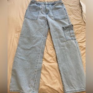 Forever 21 cargo pocket straight leg jeans